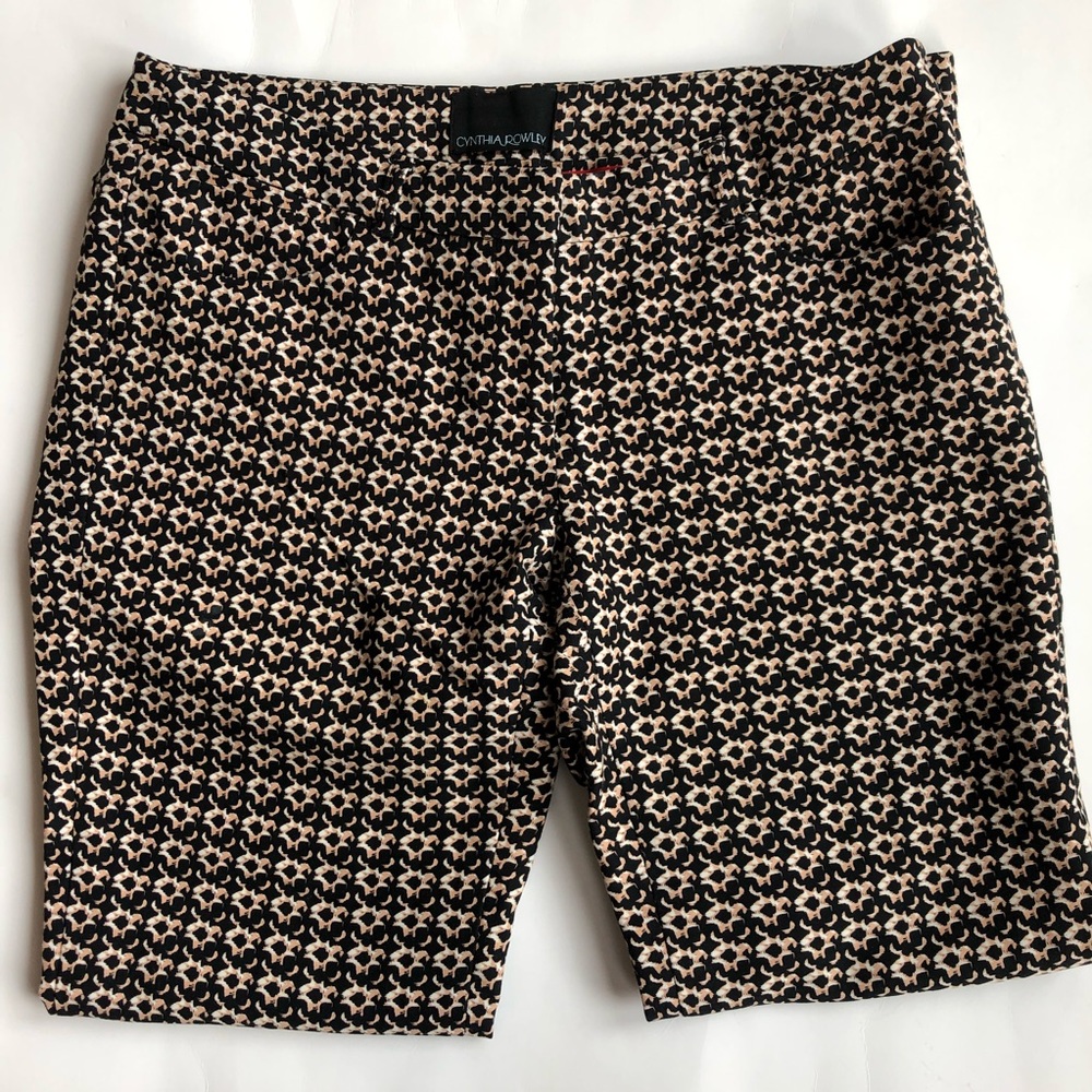 Cynthia Rowley Black Patterned Dress Pants/Slacks Size 4